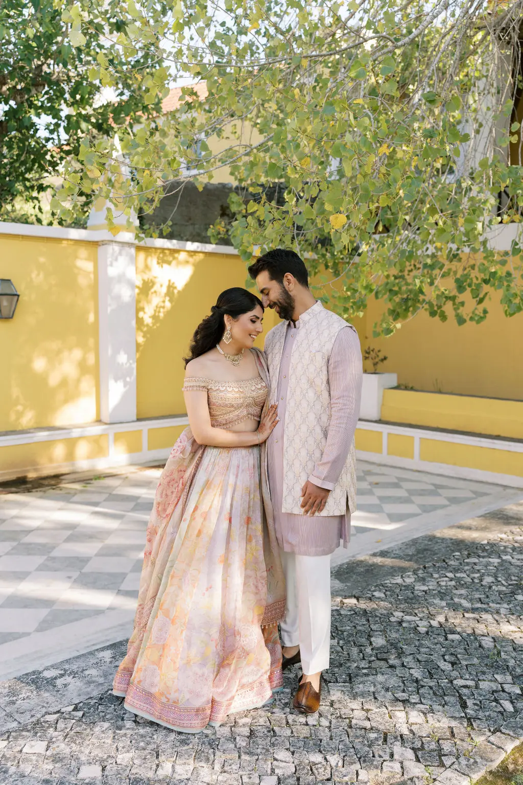 Rewa and Aakash during their Lisbon wedding