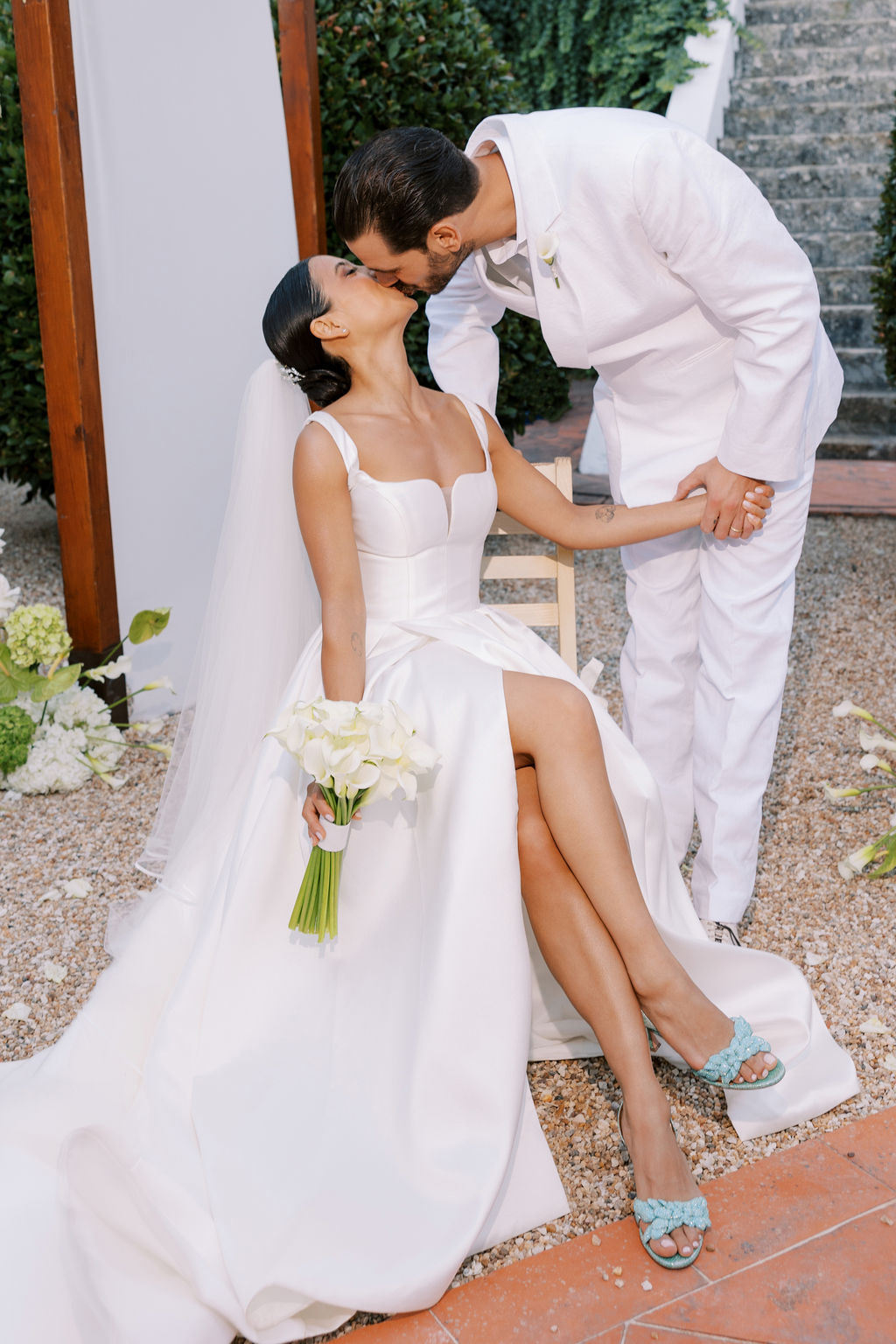 Contemporary editorial wedding portrait