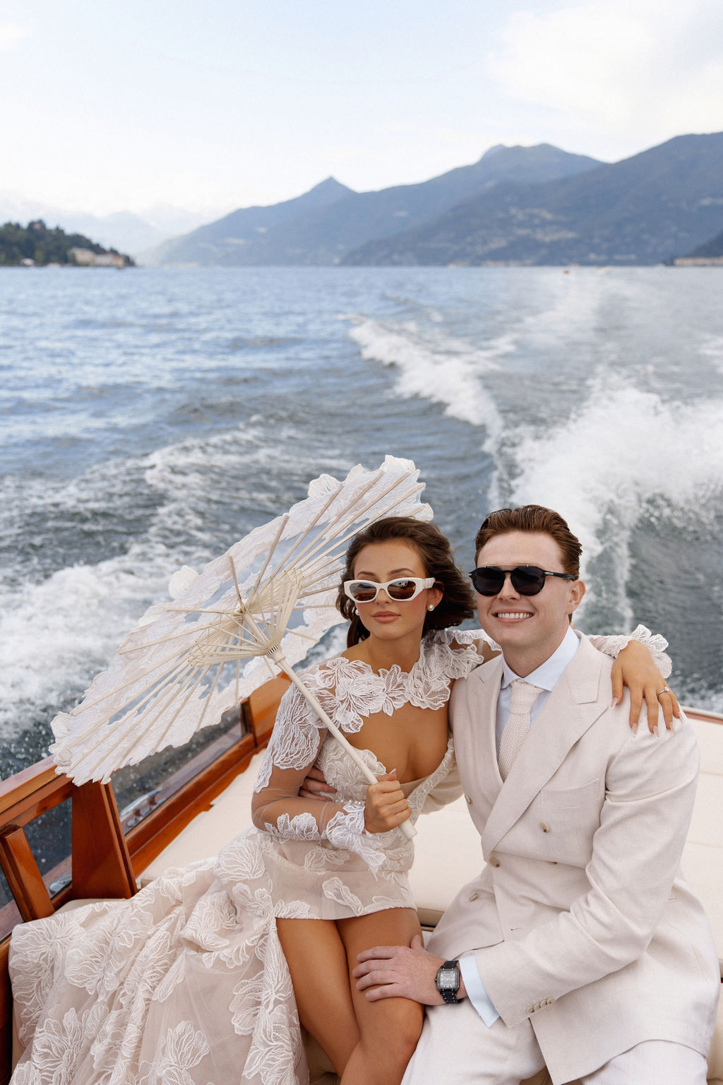 Evening portrait during a Lake Como welcome dinner