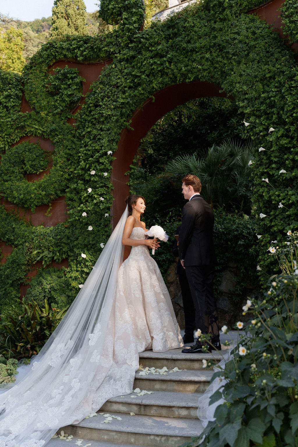 Wedding ceremony portrait on Lake Como