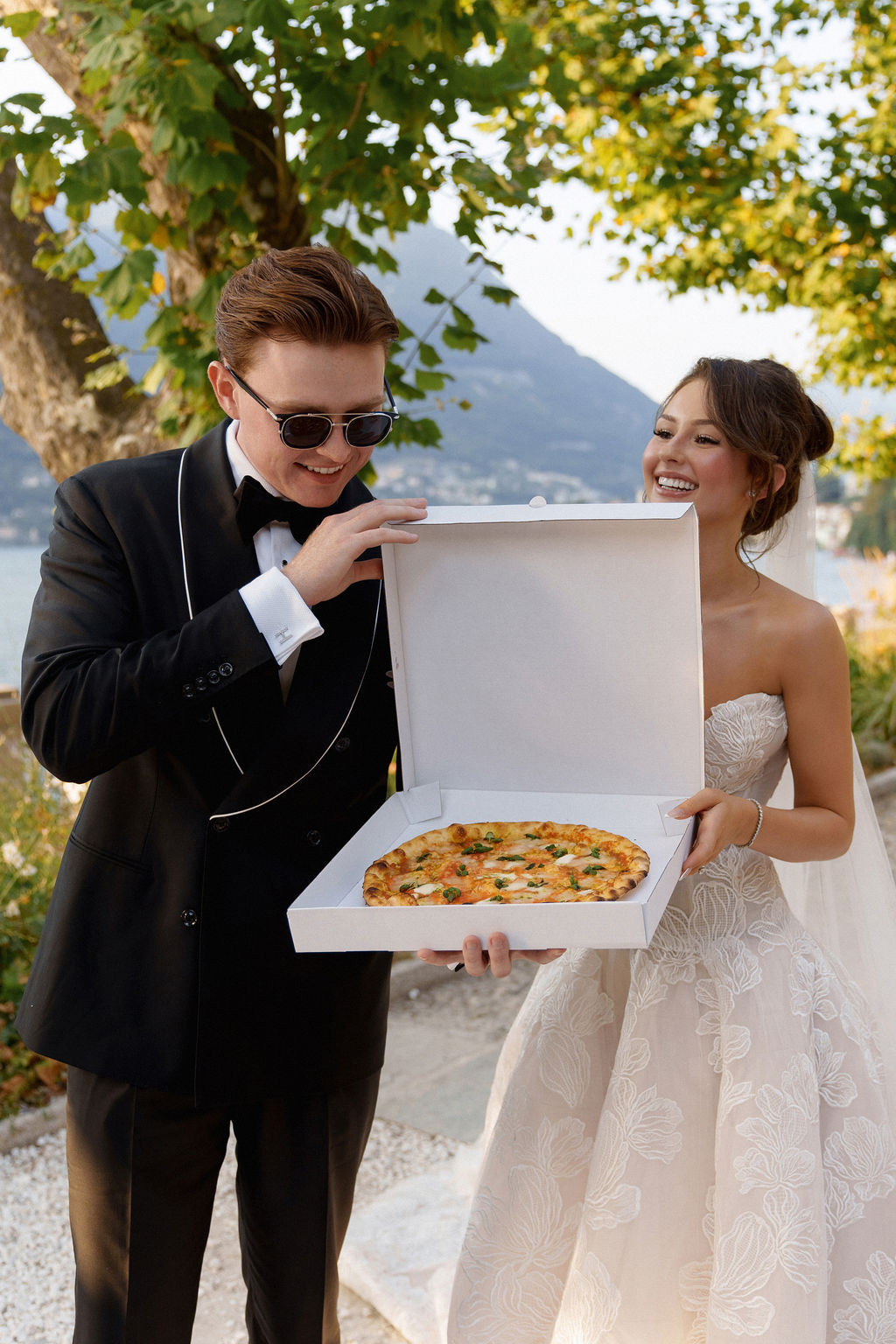 Night-time celebration at a Lake Como wedding